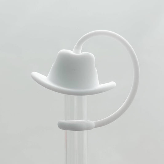 White Cowgirl Hat Straw Topper